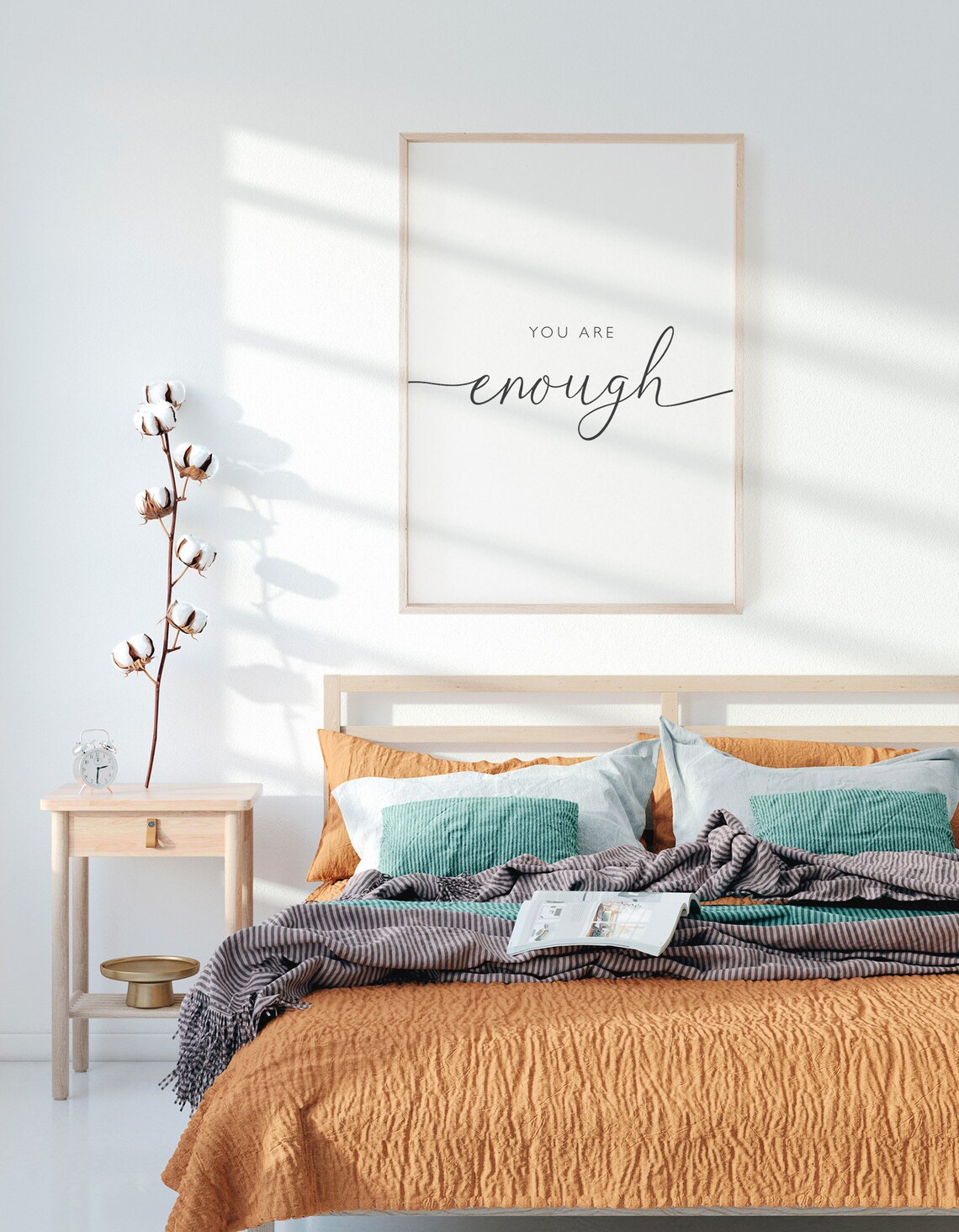 You Are Enough Quote Art Print, Modern Calligraphy - Image 4