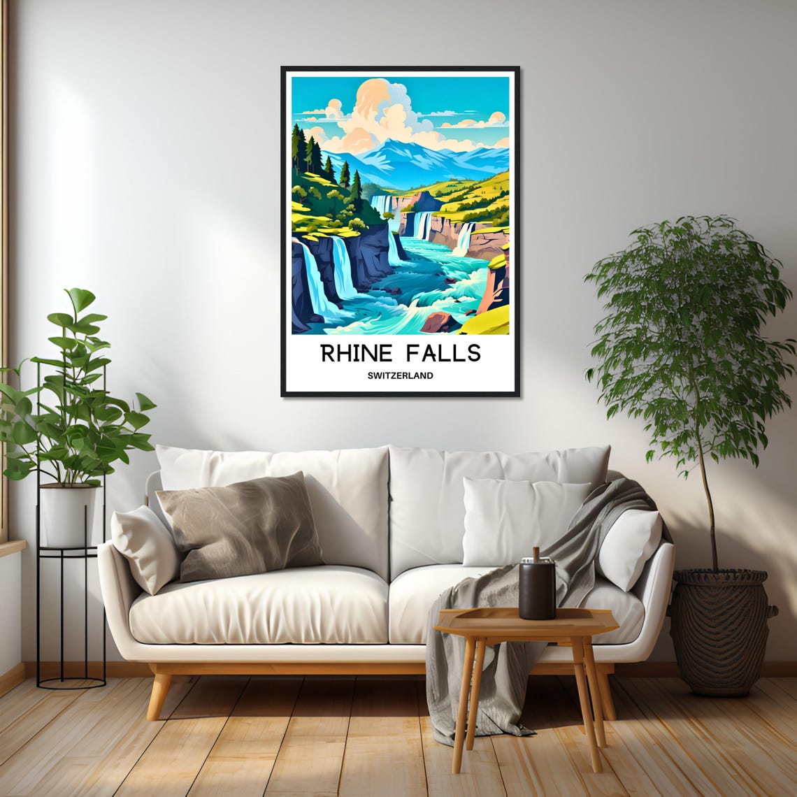 Rhine Falls Switzerland Mountain Waterfalls Scenic Travel Poster - Image 2
