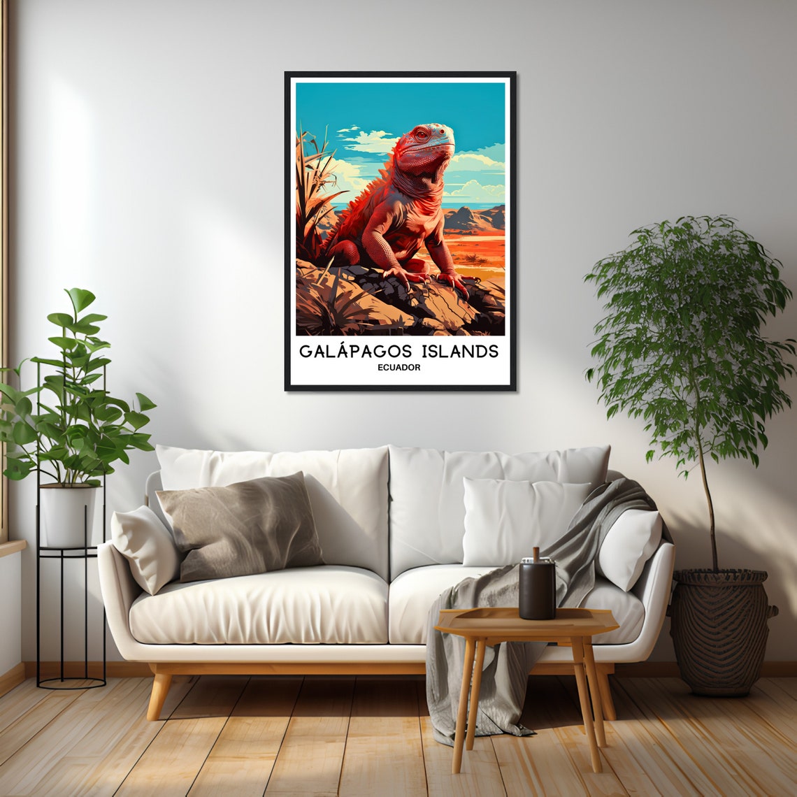 Galapagos Islands Ecuador Marine Iguana Wildlife Travel Poster - Image 2