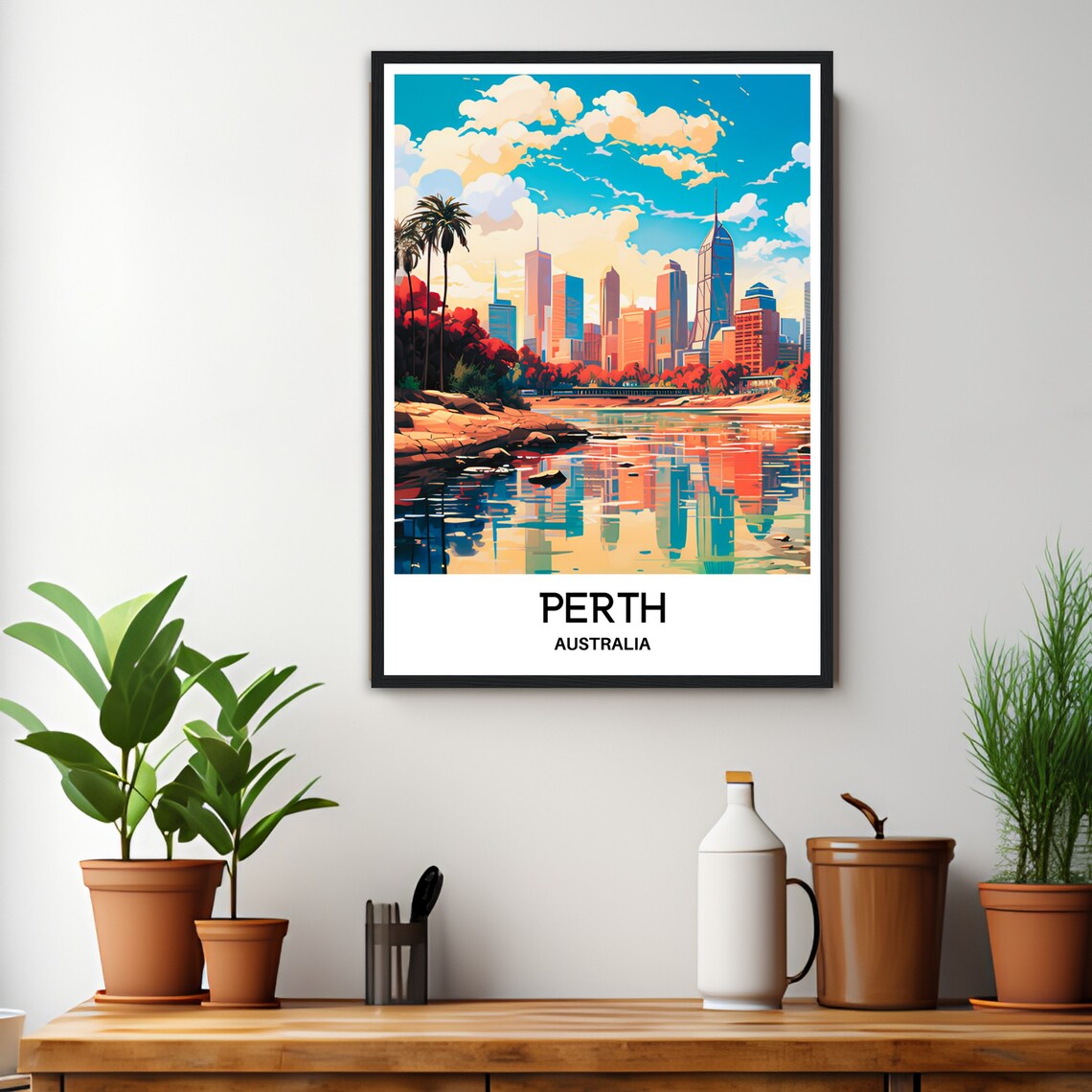 Perth Travel Poster, Australia City Illustration - Image 3