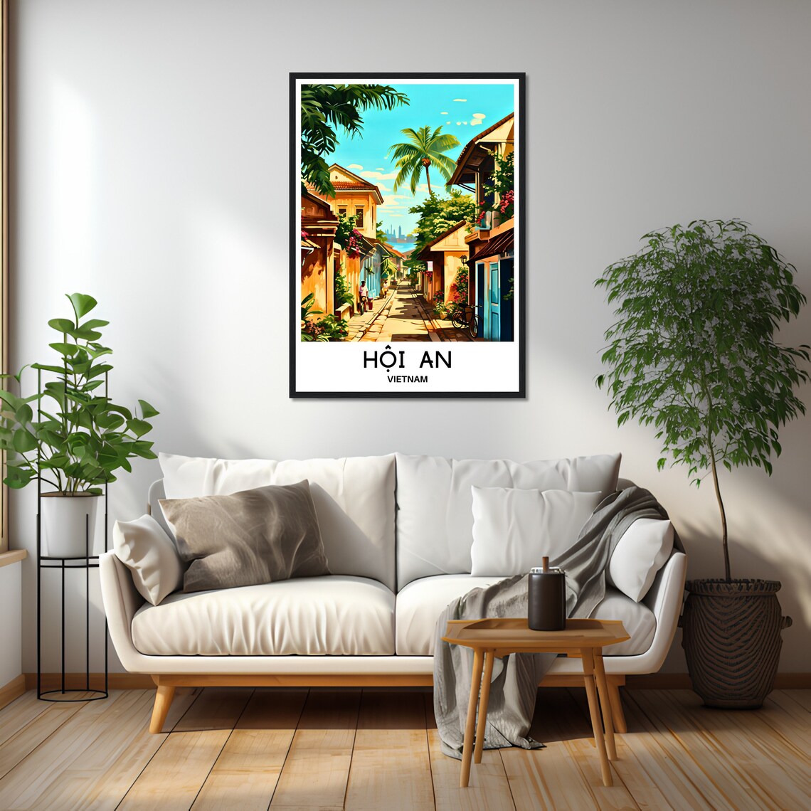Hoi An Vietnam Old Town Street Palm Trees Sunlit Travel Poster - Image 2