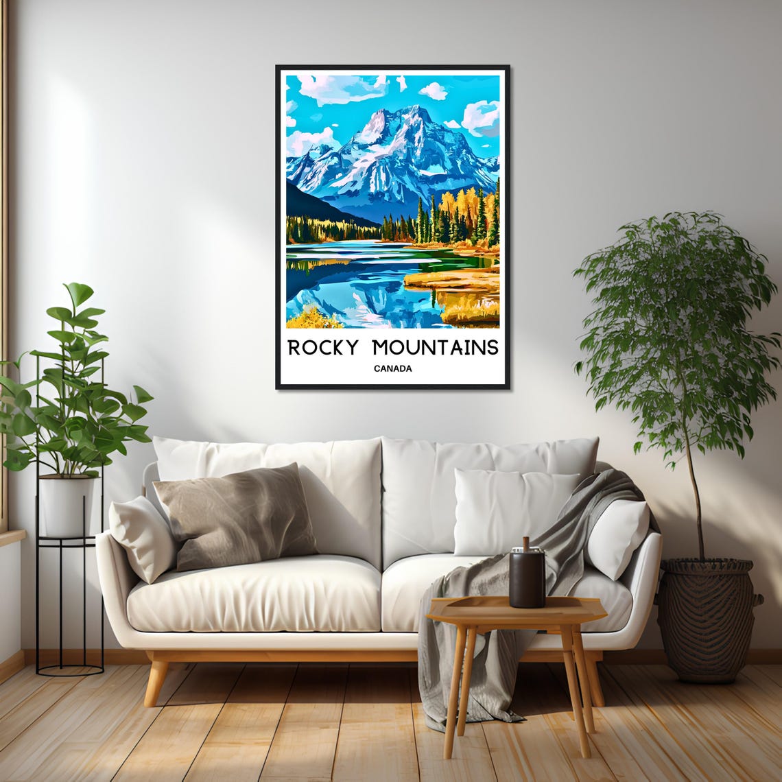 Rocky Mountains Canada Snow Peak Lake Reflection Travel Poster - Image 2