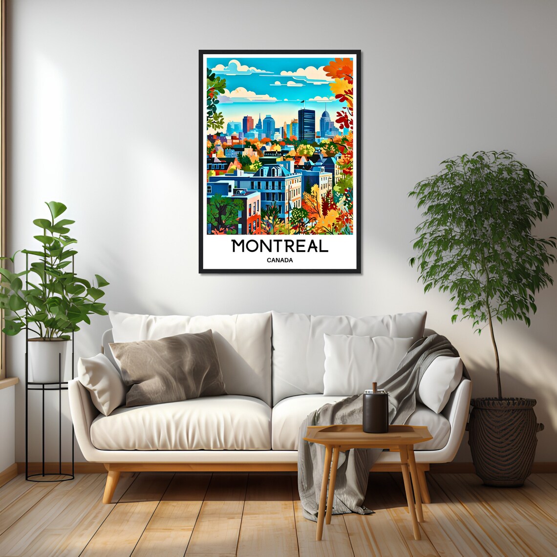 Montreal Canada Skyline in Autumn Colors City View Travel Poster - Image 2