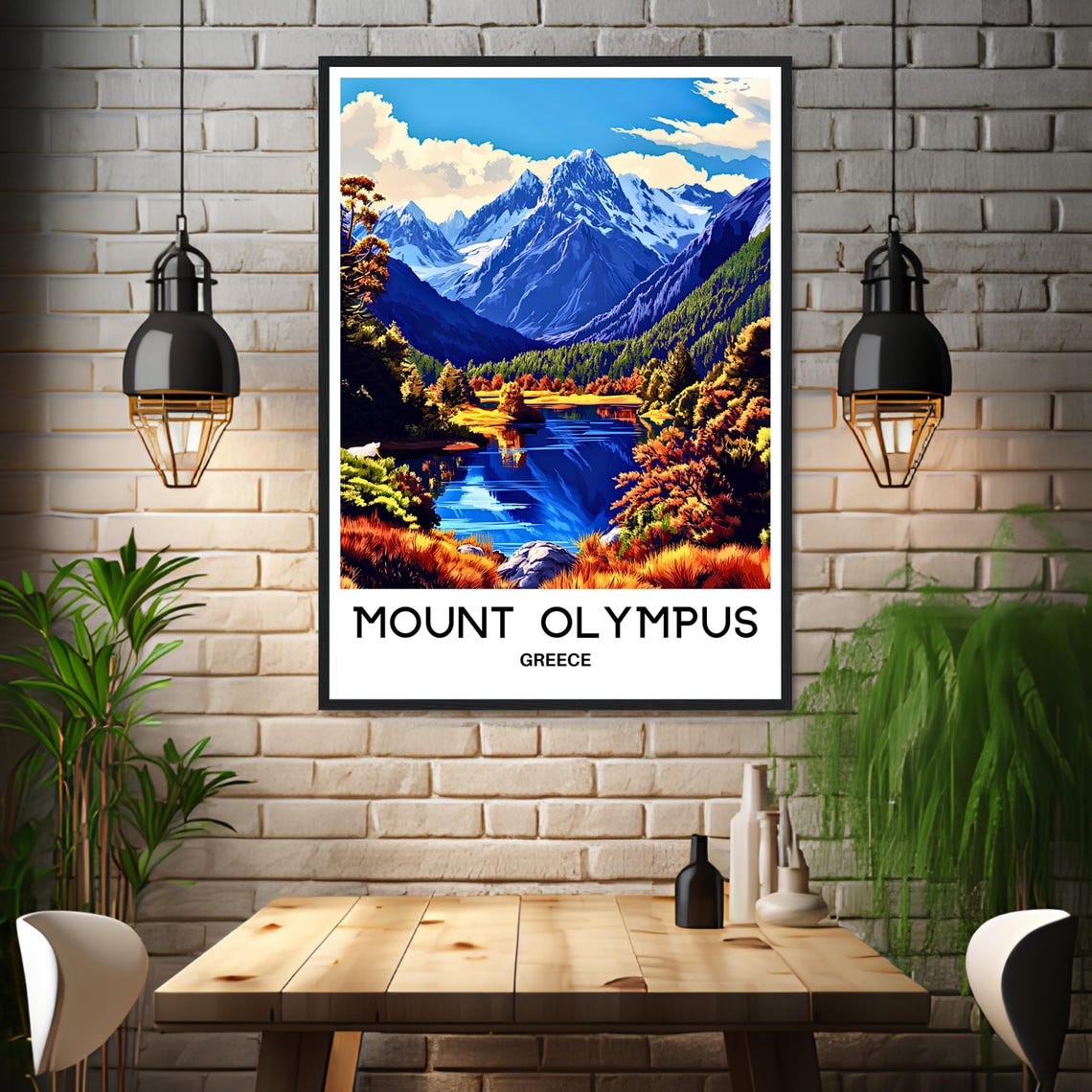 Mount Olympus Greece Snow Peaks Alpine Lake Scenic Landscape Poster - Image 3