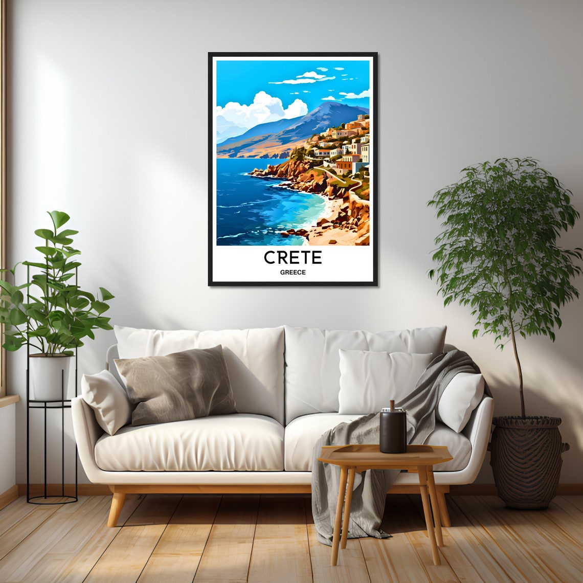 Crete Travel Poster Crete Travel Print Crete Greece Print Crete Art Print Crete Travel Gift Crete Wall Print Crete Art Gift Greek Art Print - Image 2