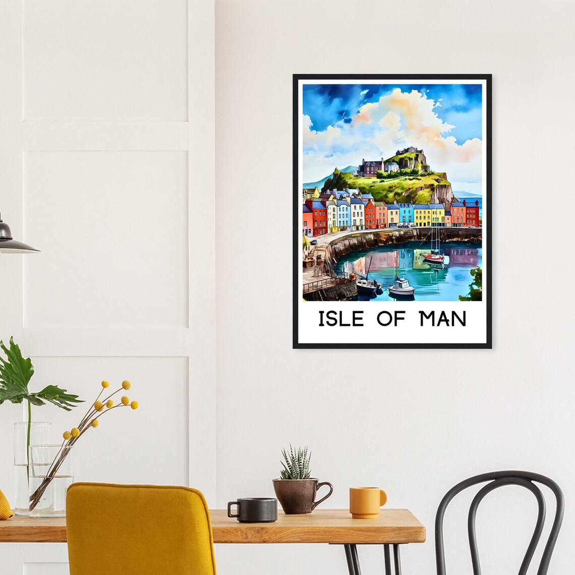 Isle Of Man Watercolor Travel Poster, British Isles - Image 3