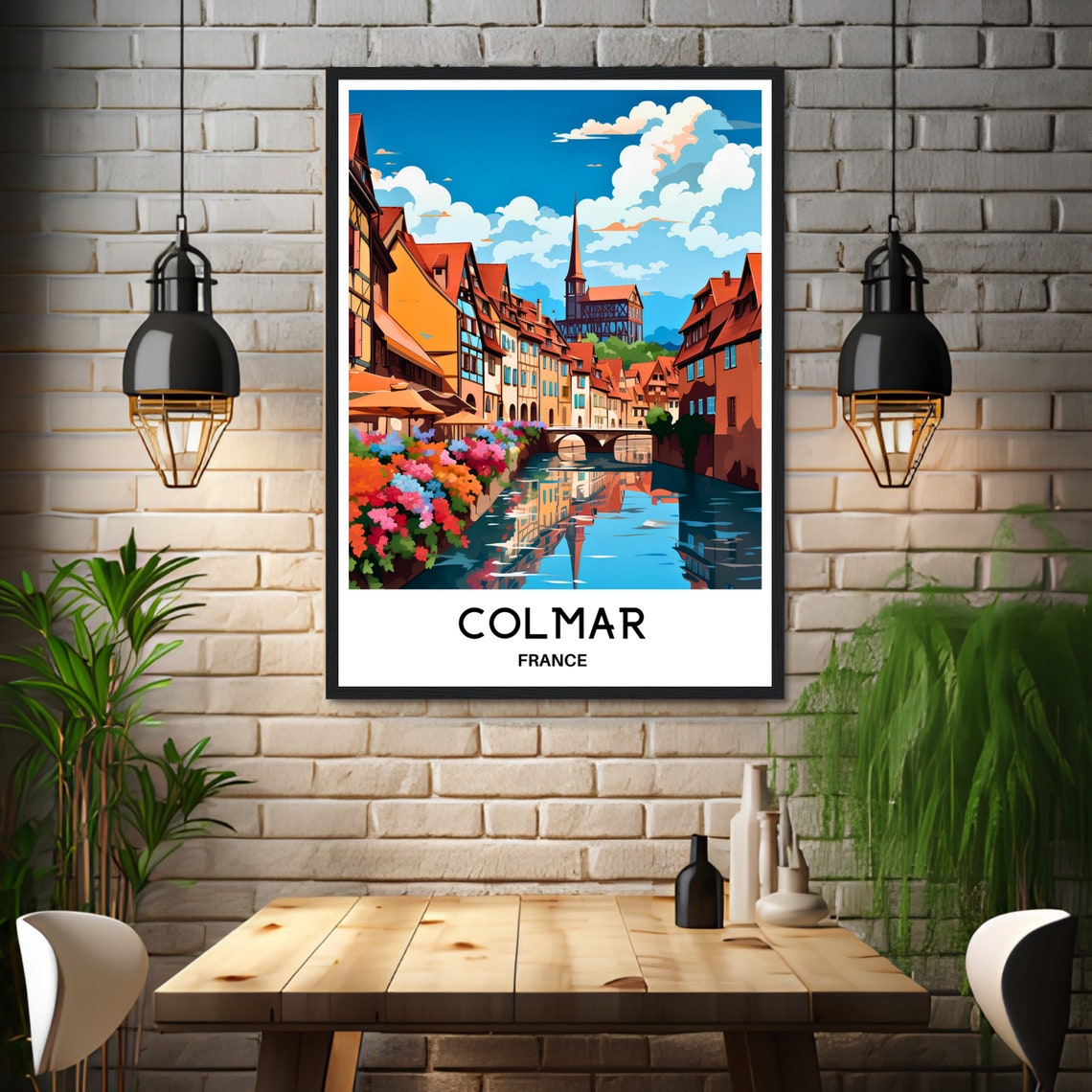 Colmar Travel Print Colmar Poster French Art Print France Lover Gift Wall Hanging Art Home Office Desk Decor Colmar City Illustration - Image 3