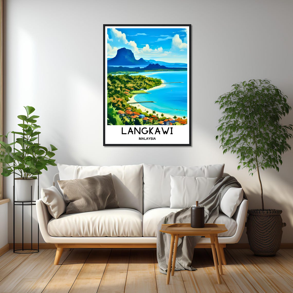 Langkawi Malaysia Tropical Island Beach Aerial Coastline Poster - Image 2