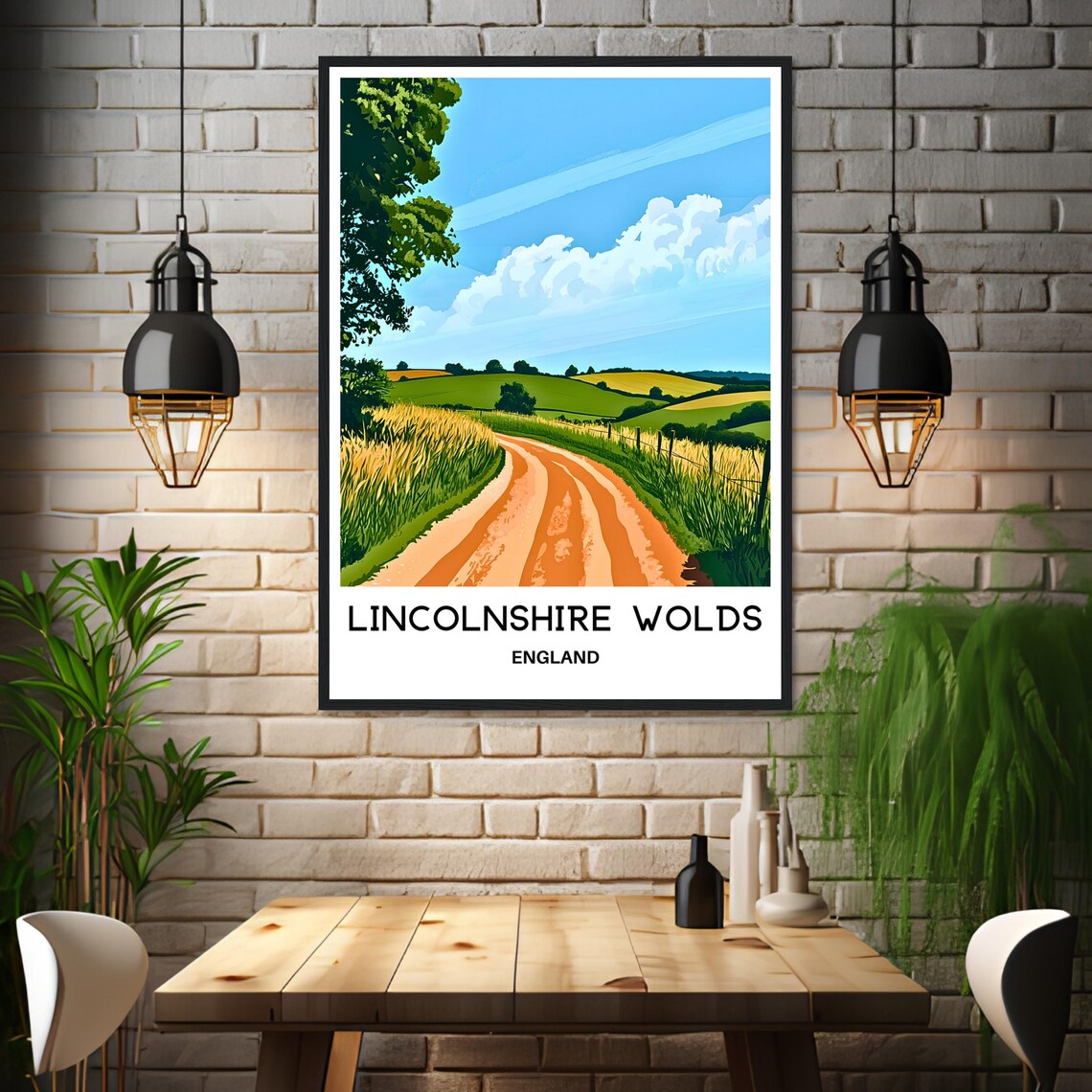 Lincolnshire Wolds England Country Lane Countryside Wall Poster - Image 3