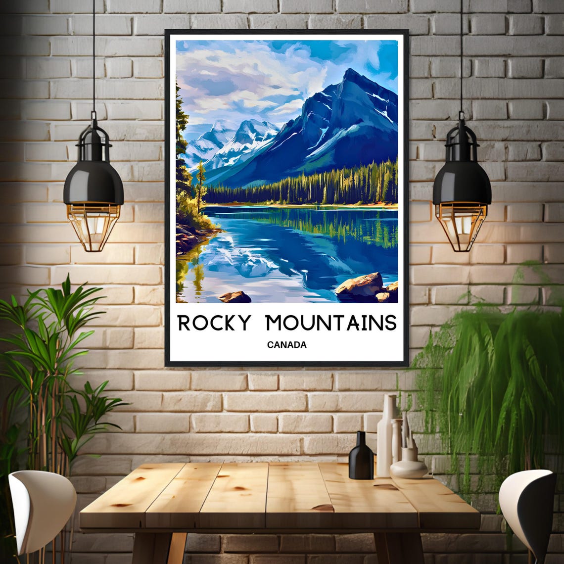 Rocky Mountains Canada Alpine Lake and Peak Reflections Poster - Image 3