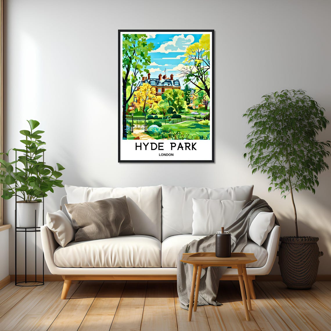 Hyde Park Leafy Garden Path Historic Building London England Poster - Image 2