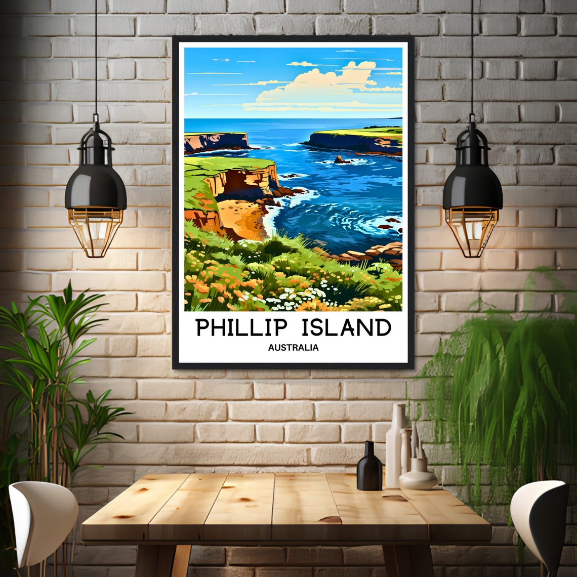 Phillip Island Australia Rugged Coastal Cliffs Ocean Travel Poster - Image 3