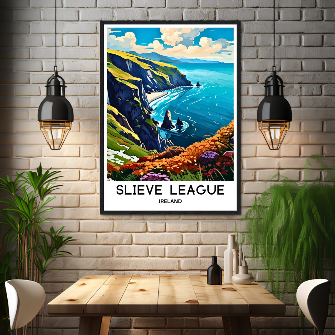 Slieve League Ireland Donegal Dramatic Sea Cliffs Travel Poster - Image 3