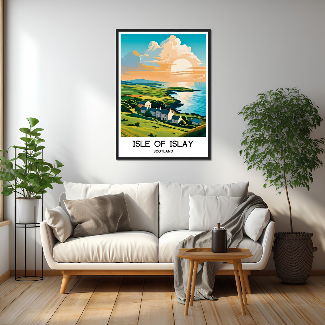 Isle of Islay Scotland Cottages Sunset Coast Sea Travel Poster - Image 2