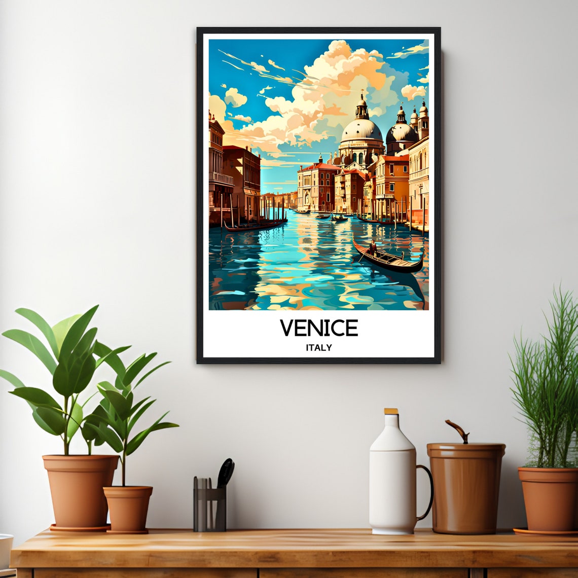Venice Italy Grand Canal Gondolas Basilica Golden Light Travel Poster - Image 3