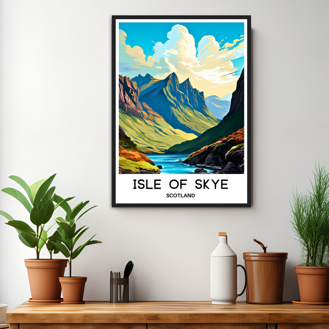 Isle Of Skye Scotland Dramatic Peaks Mountain Scene Travel Poster - Image 3
