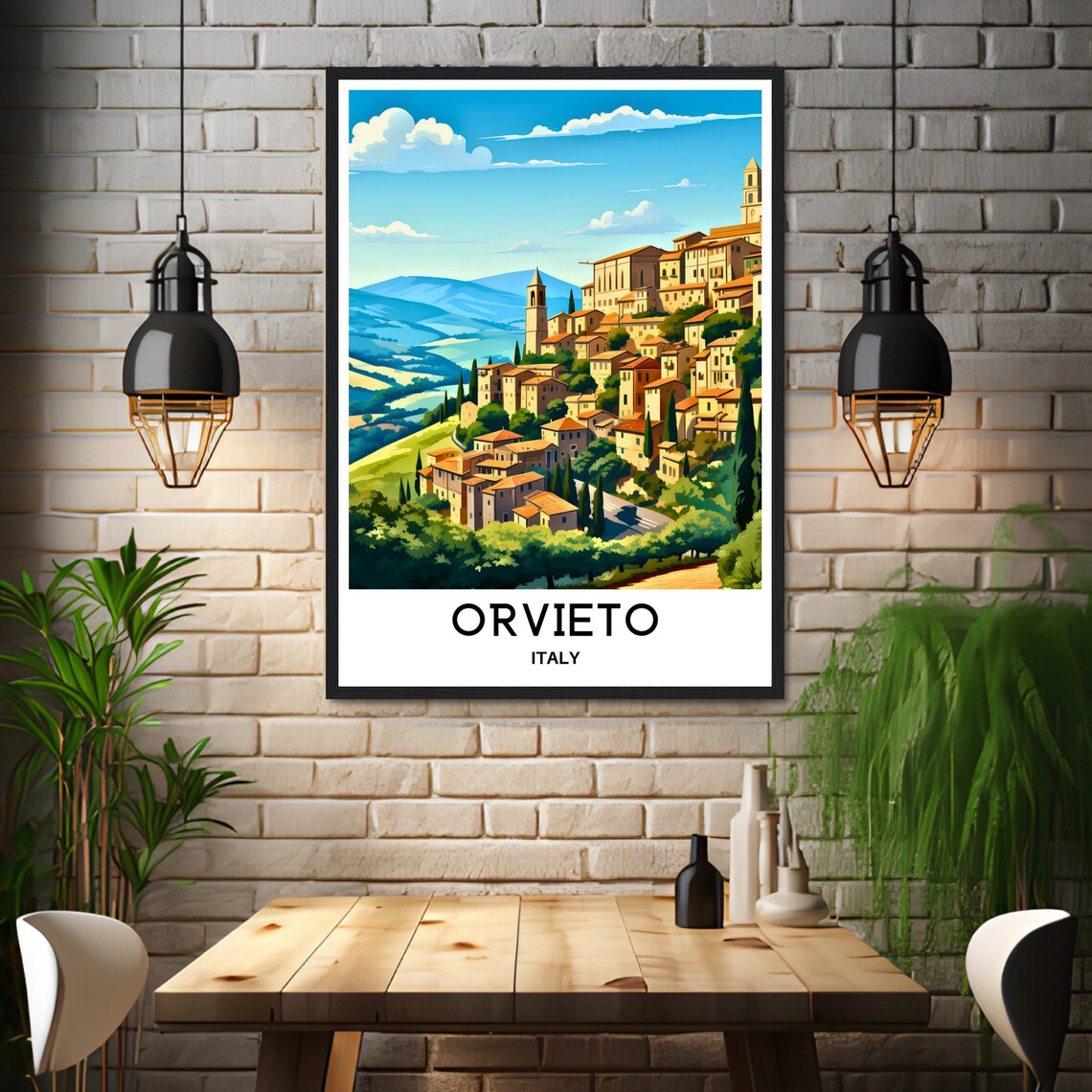 Orvieto Travel Print Orvieto Poster Italian Art Print Italy Lover Gift Wall Hanging Art Home Office Desk Decor Orvieto City Illustration - Image 3