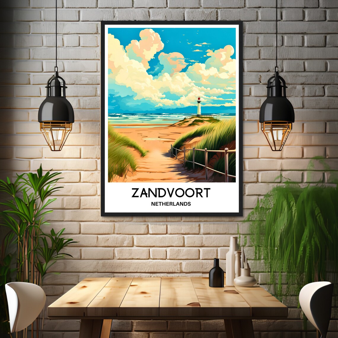Zandvoort Travel Print Zandvoort Poster Dutch Art Print Netherlands Lover Gift Italy Wall Hanging Art Home Decor Zandvoort Illustration - Image 3