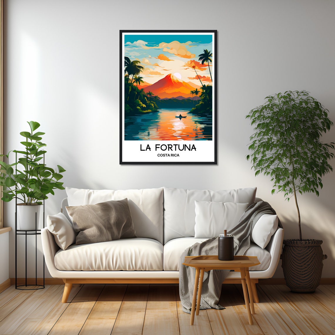 La Fortuna Travel Print La Fortuna Poster Costa Rican Art Print Costa Rica Lover Gift Wall Hanging Art Home Decor La Fortuna Illustration - Image 2