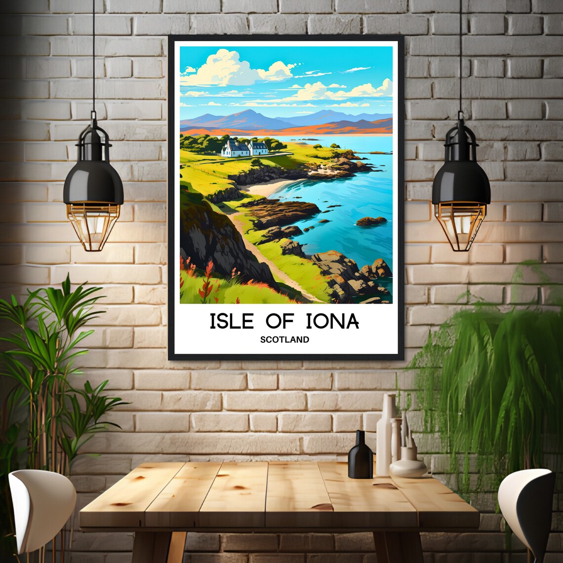 Isle Of Iona Scotland Coastal Cottage Sea Retro Travel Poster - Image 3