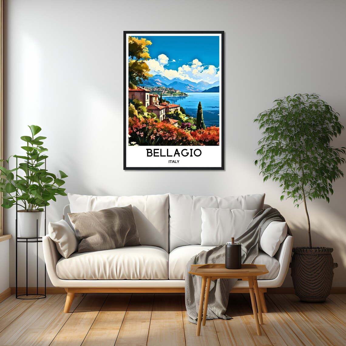 Bellagio Lake Como Villas Flower Gardens Mountains Italy Poster - Image 2