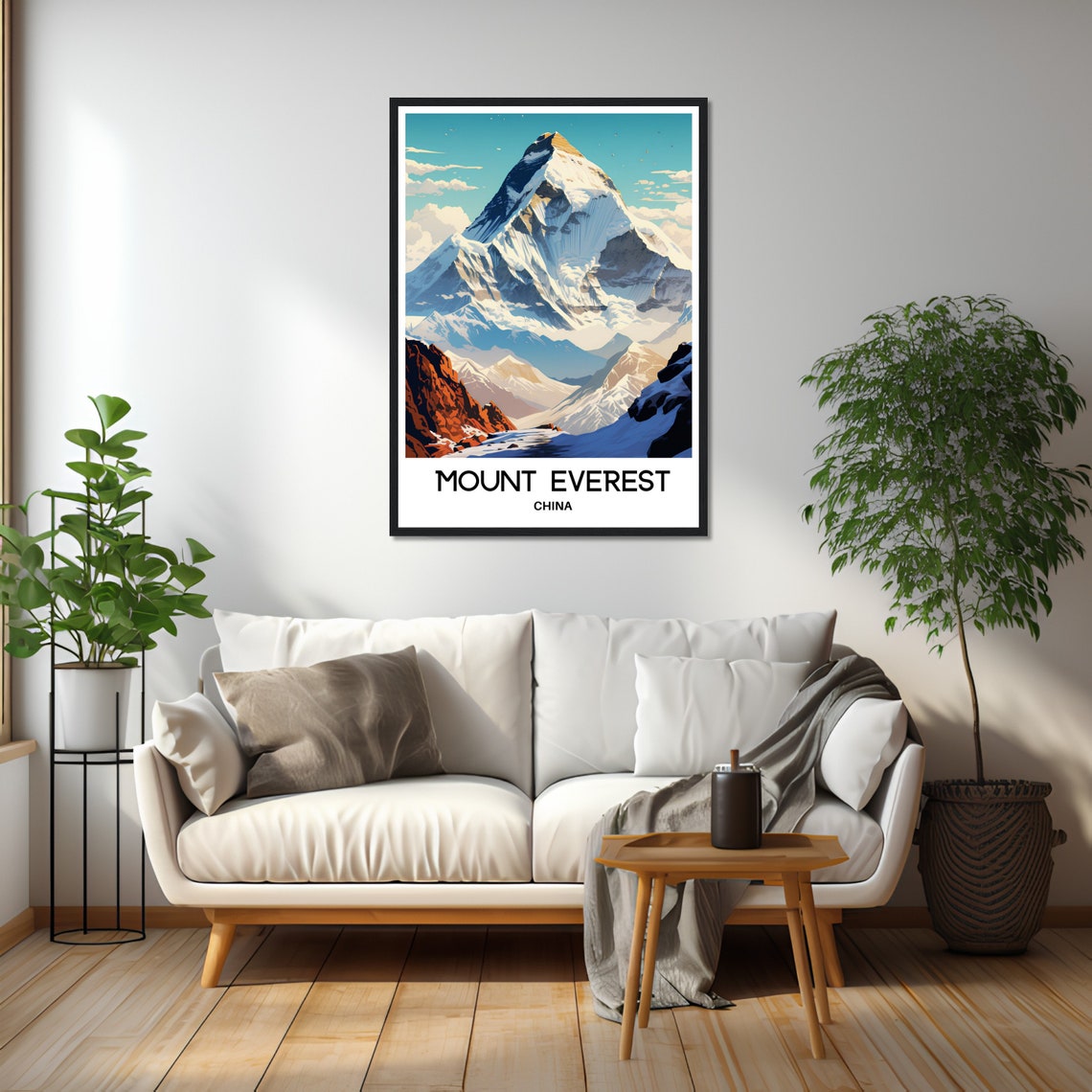 Mount Everest Snowy Summit Glacier Mountain Valley Travel Poster - Image 2