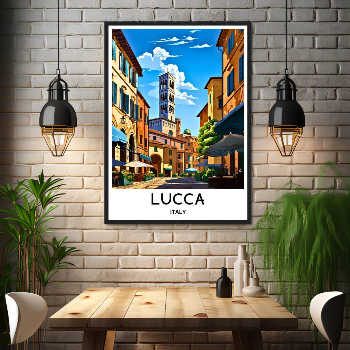 Lucca Travel Poster, Italy Lover Gift Art Print - Image 3