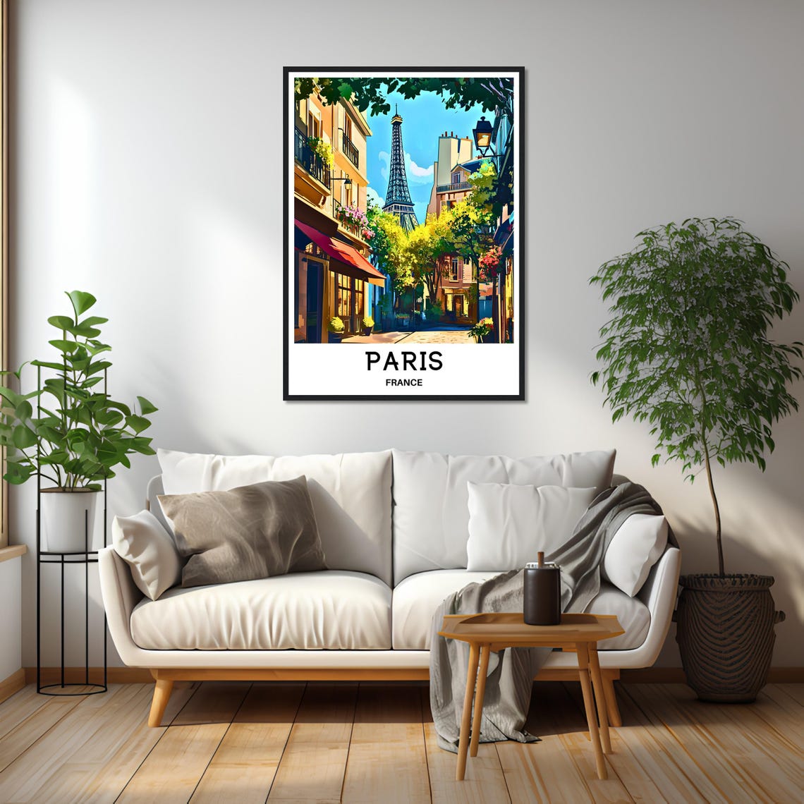 Paris France Eiffel Tower View From A Charming Old Street Poster - Image 2