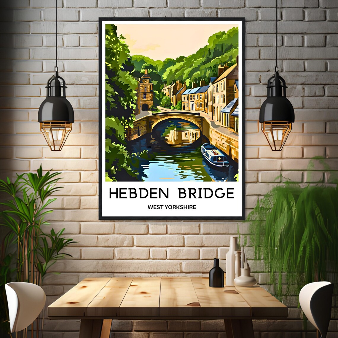 Hebden Bridge Travel Poster, West Yorkshire England - Image 3