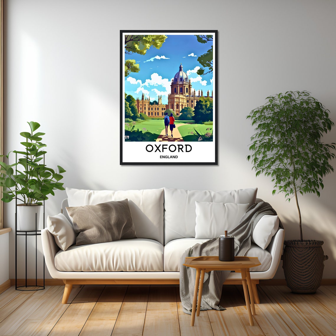 Oxford Travel Print Oxford Poster English Art Print England Lover Gift Wall Hanging Art Home Office Desk Decor Oxford City Illustration - Image 2
