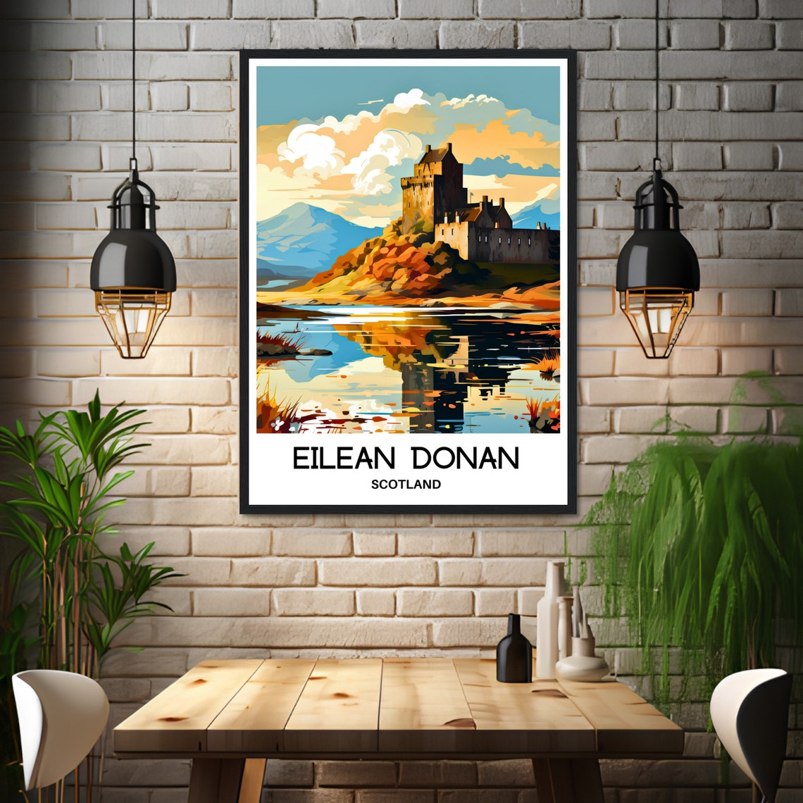 Eilean Donan Castle Scotland Highland Loch Sunset Travel Poster - Image 3