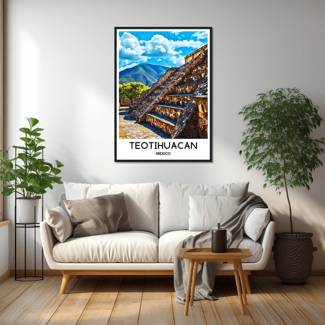 Teotihuacan Mexico Ancient Stone Pyramid Ruins Illustration Poster - Image 2