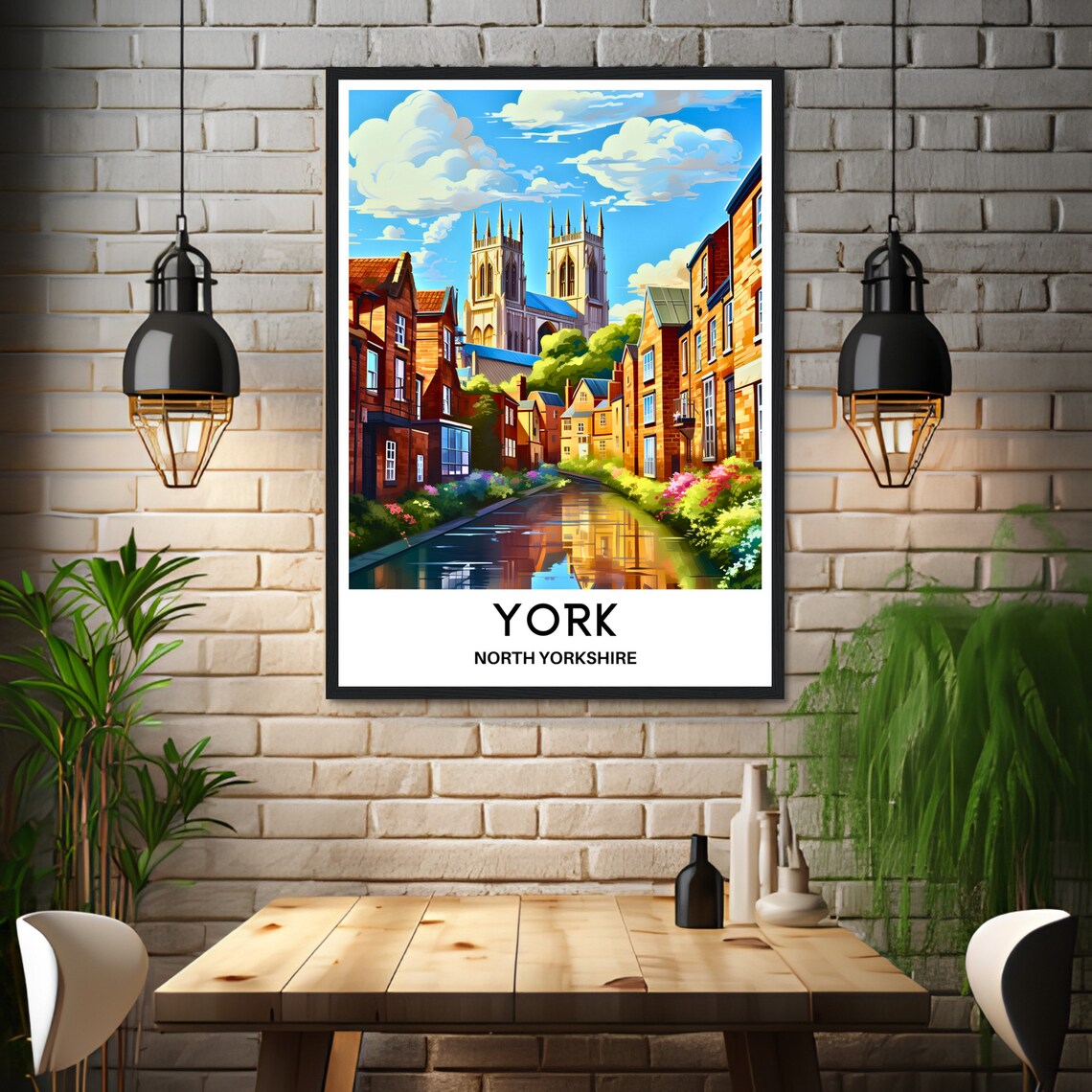 York Minster Cathedral Riverside North Yorkshire Travel Poster - Image 3