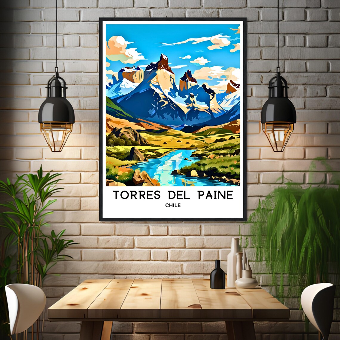 Torres Del Paine Granite Towers Over a Patagonian Valley Poster - Image 3