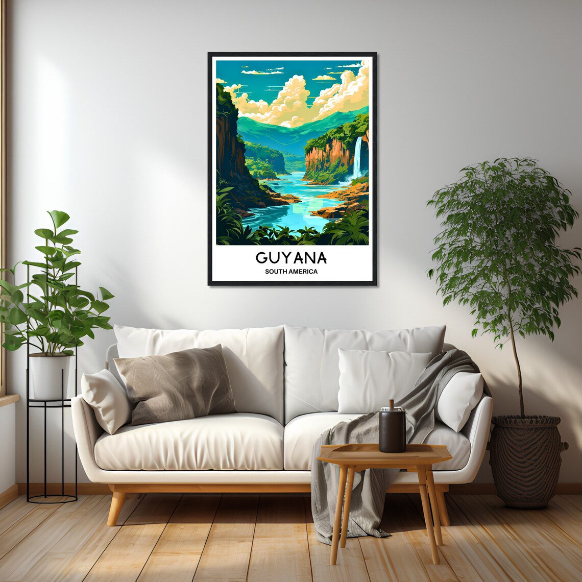 Guyana Rainforest Waterfall River Gorge South America Travel Poster - Image 2