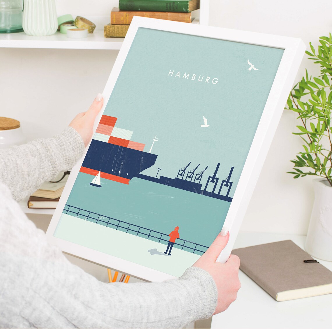 Hamburg Minimalist Maritime Travel Poster - Image 4
