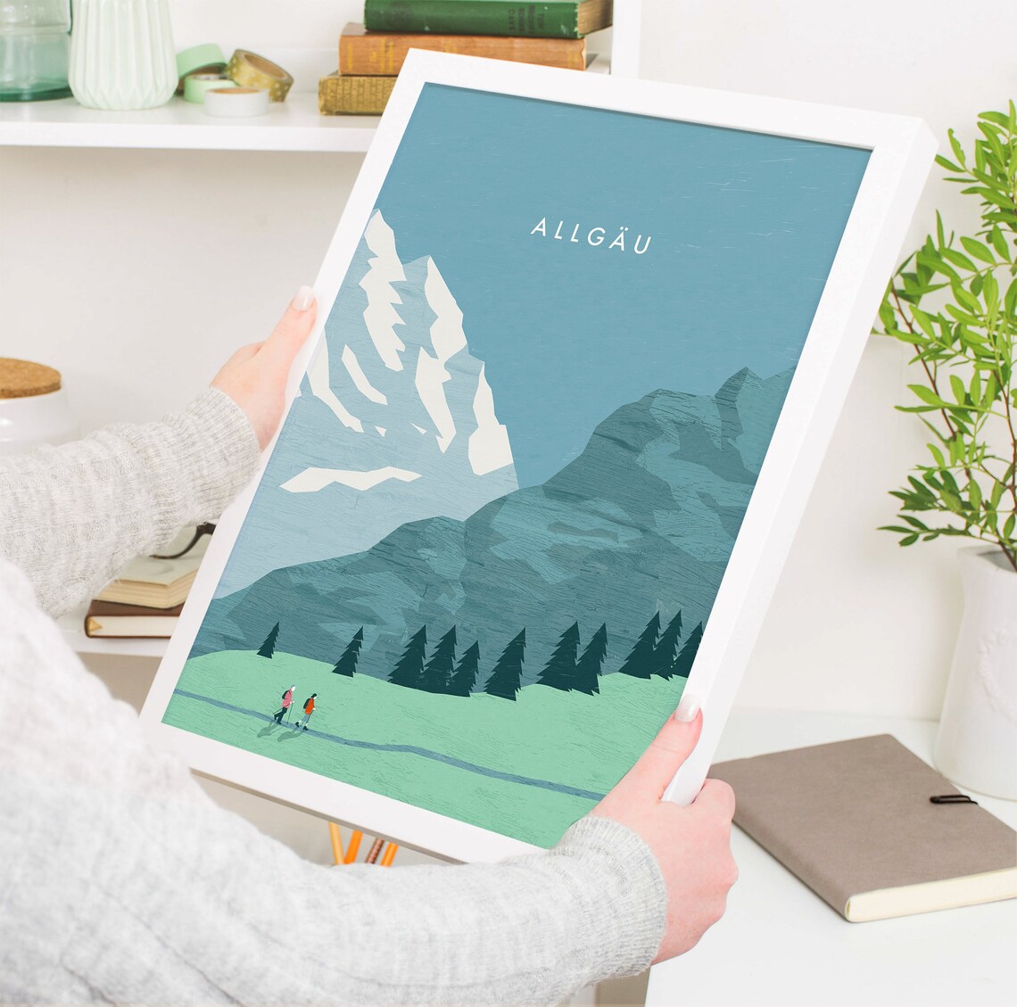 Allgu Mountain Landscape Travel Poster, Mountain View - Image 4