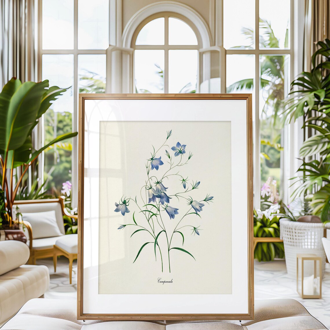 Bellflowers Botanical Art Print, Redoute Inspired - Image 3