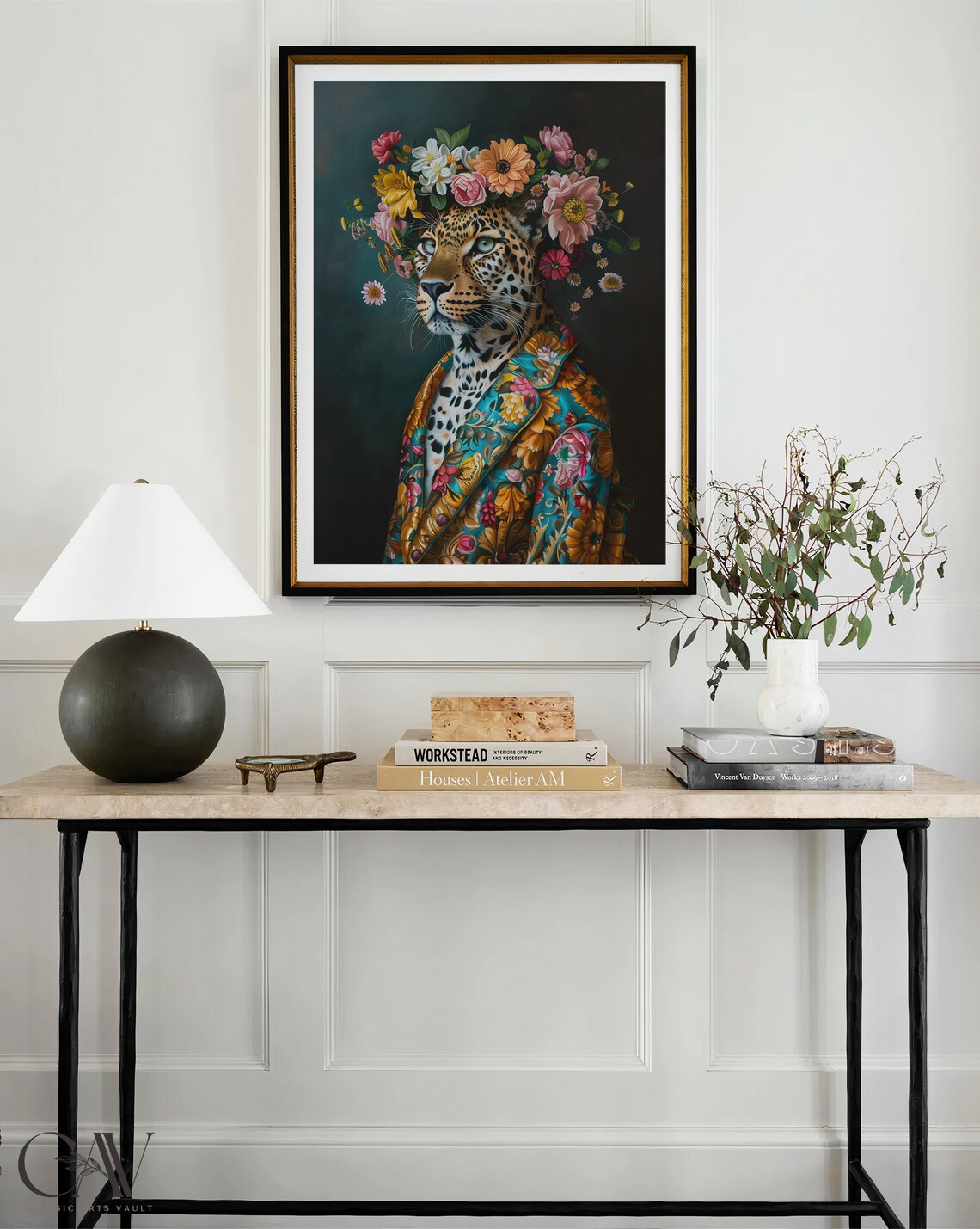 Leopard Maximalist Eclectic Animal Portrait Art Print - Image 2