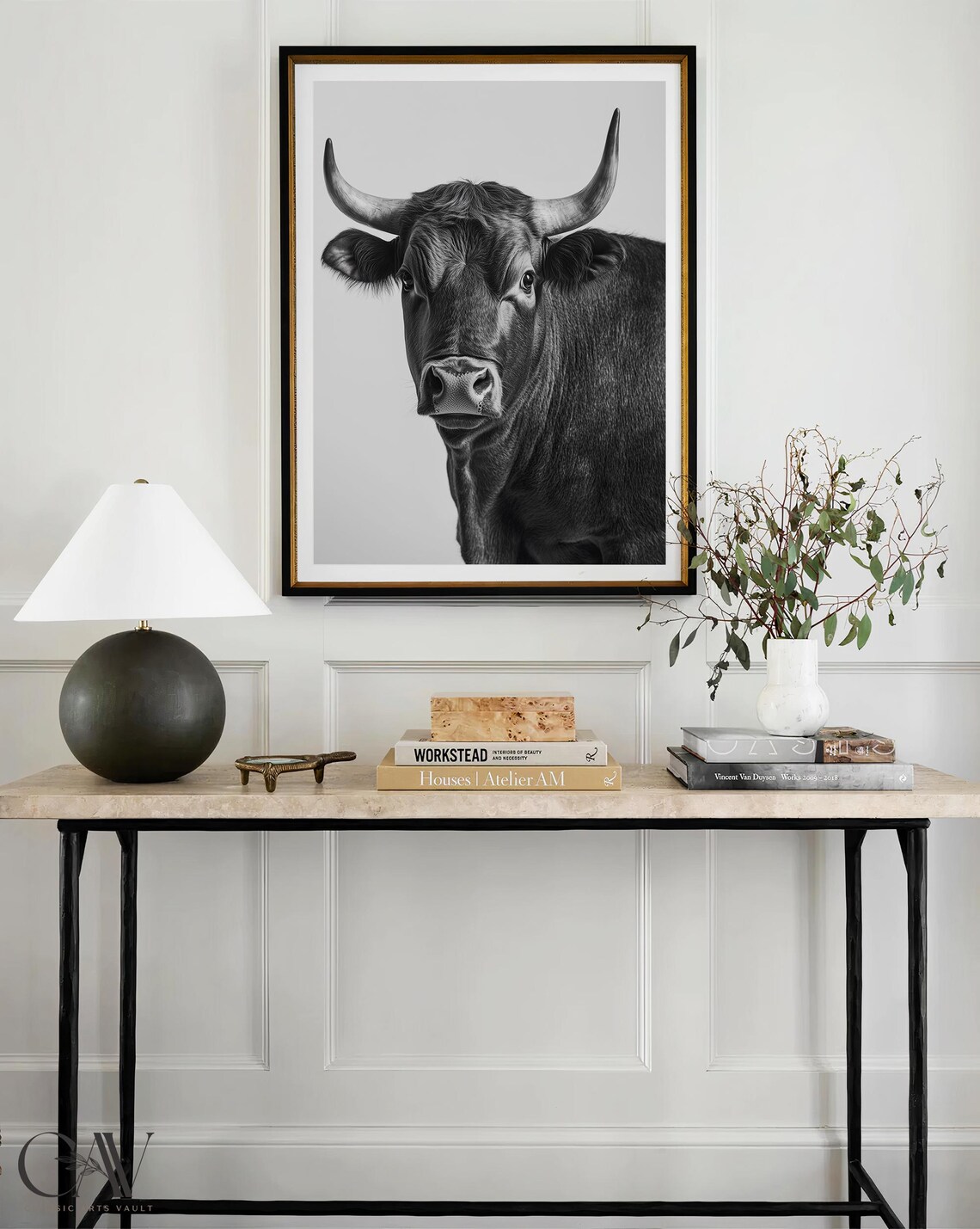 Bull Fashion Magazine Inspired Poster Animal Portrait Photography Print Funny Bathroom Decor Large Wall Art 2757 - Image 4
