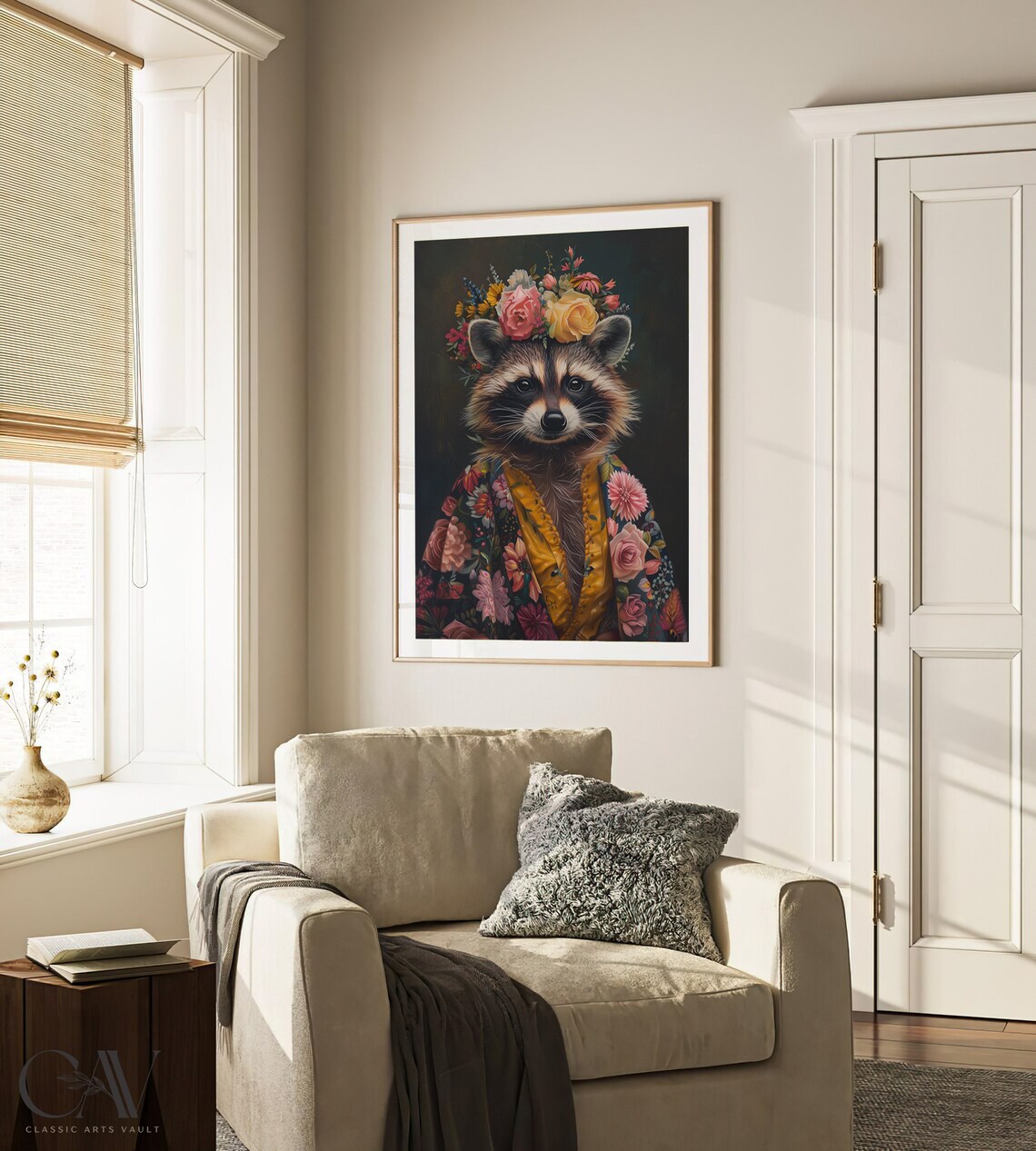 Raccoon Maximalist Eclectic Animal Portrait Art Print - Image 2