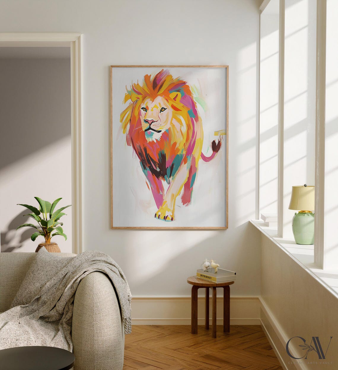 Colorful Standing Lion Modern Pop Art Wildlife Animal Poster - Image 2