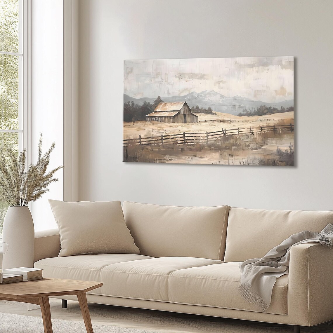 Old Barn With Golden Field And Weathered Wooden Fence Poster Art - Image 3