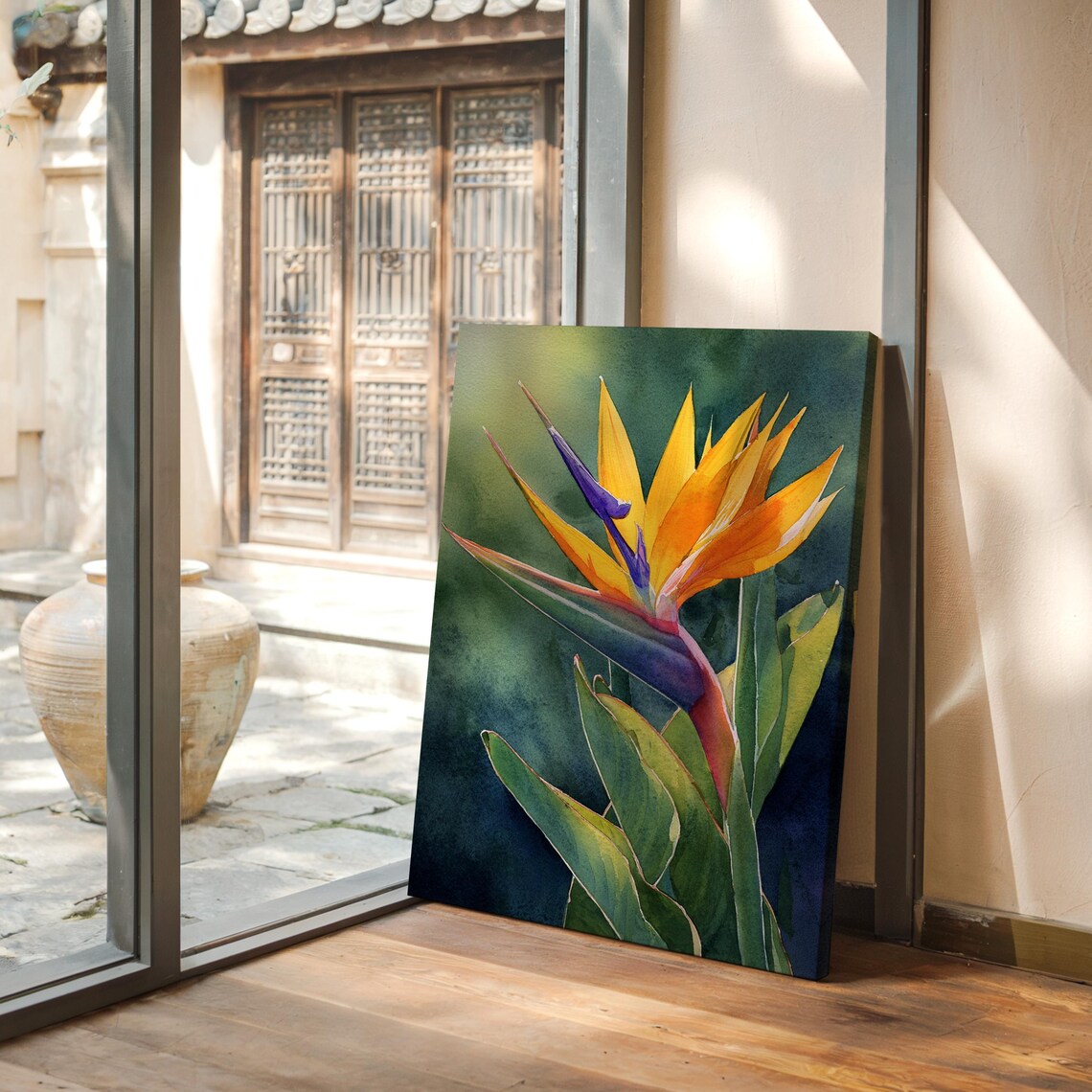 Bird Of Paradise Flower Watercolor Art Print