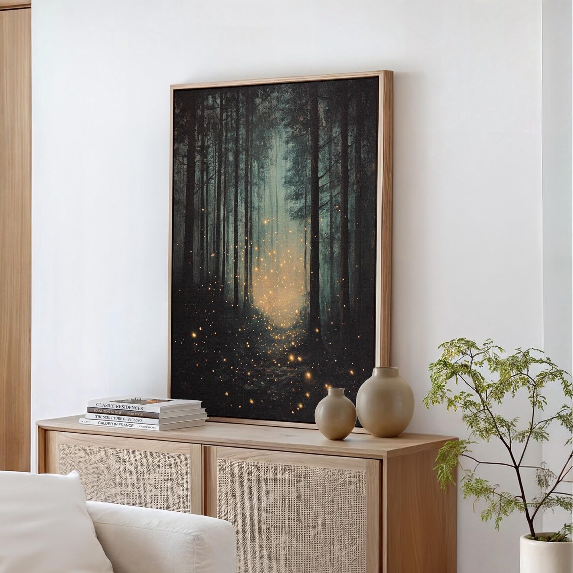 Enchanted Forest With Fireflies Art Print - Image 7