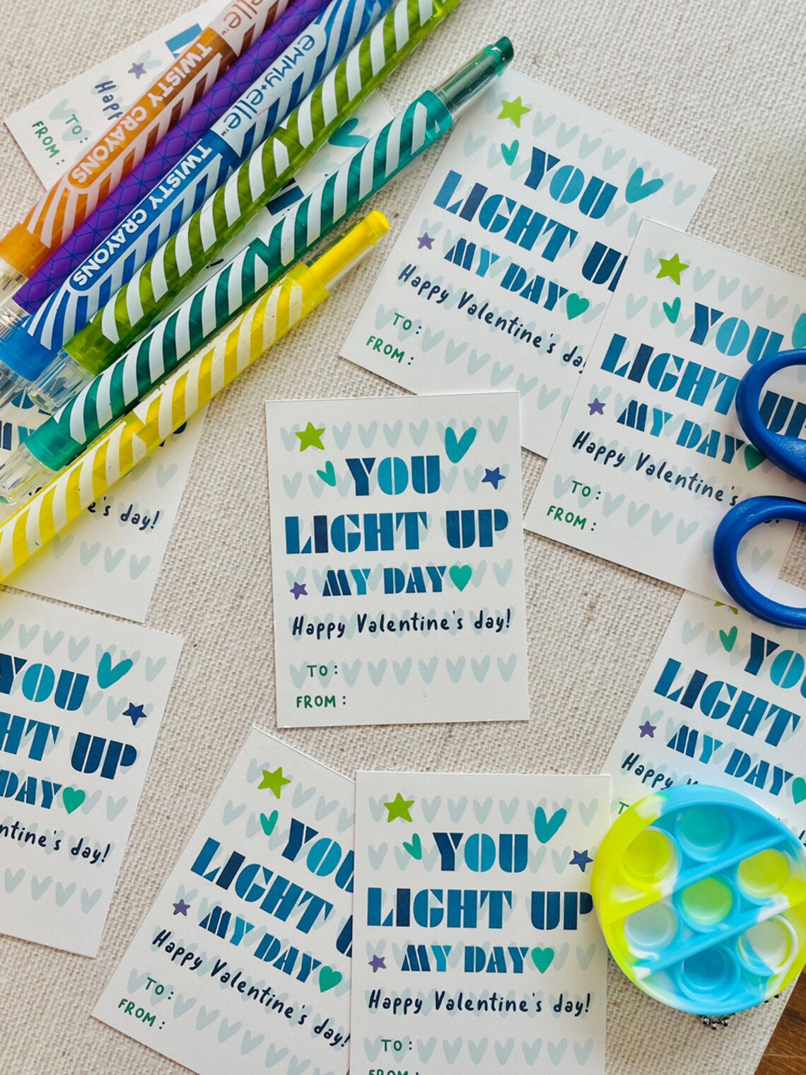 You Light Up My Day Valentine Glow Stick Kids Poster