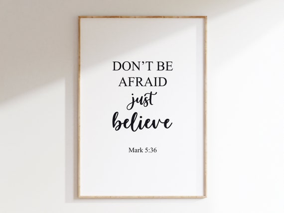 Bible Verse Print Art Scripture Bible Verse Wall Art Motivational Quote Christian Home Decor Bible Verse Poster Mark 5 Bible Verse
