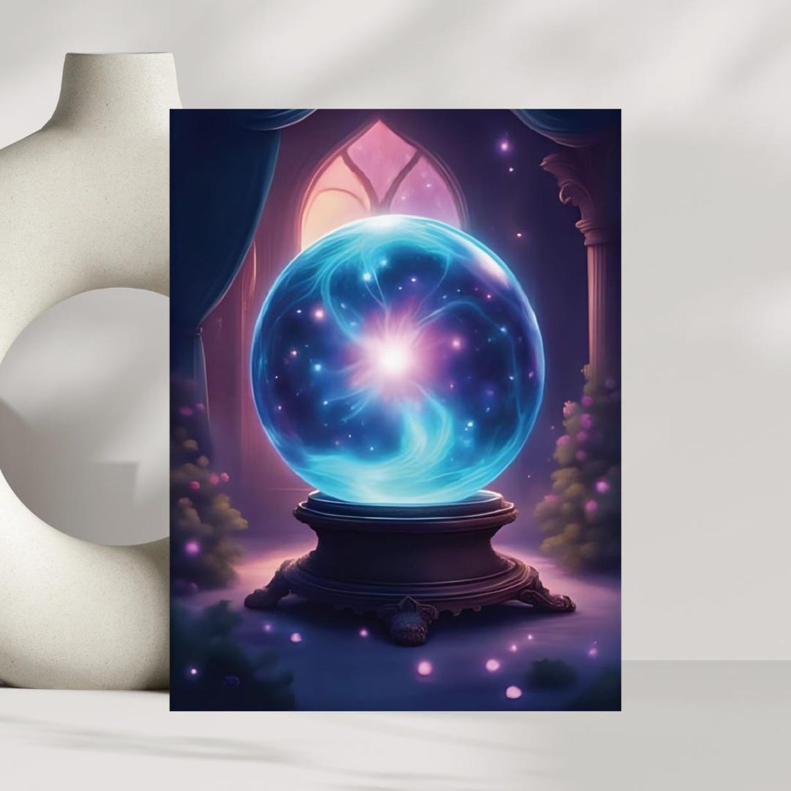 Glowing Crystal Ball Magical Fortune Teller Mystical Fantasy Poster