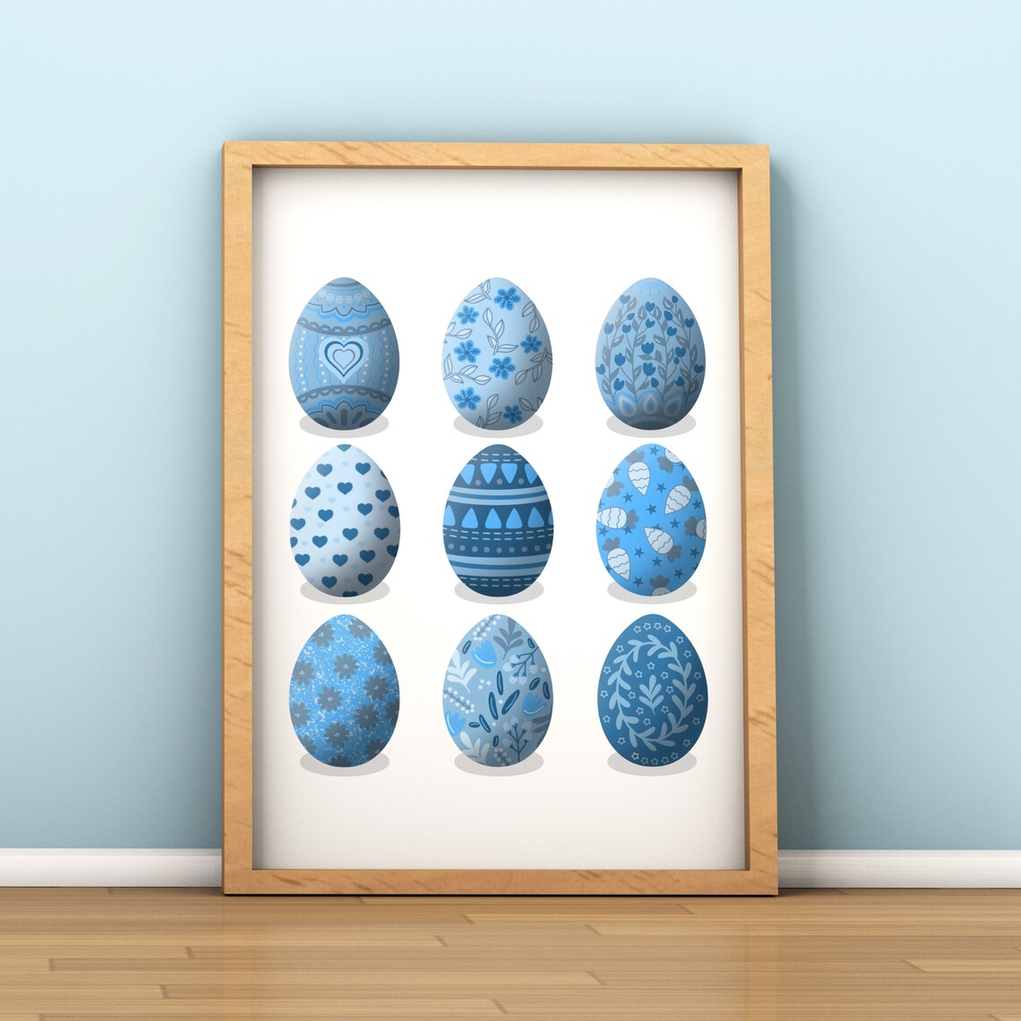 Easter Eggs Art Print, Minimalist Spring Decor