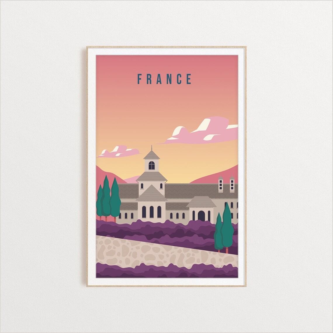 France Travel Illustration, Country Poster Art Print
